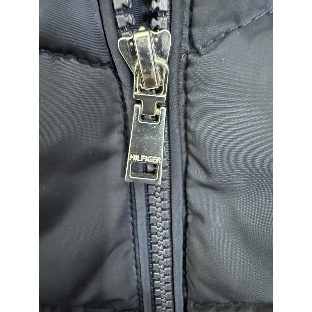 Tommy Hilfiger Women's Navy Blue Hooded Long Puffer Coat Zip XL - Picture 6 of 12